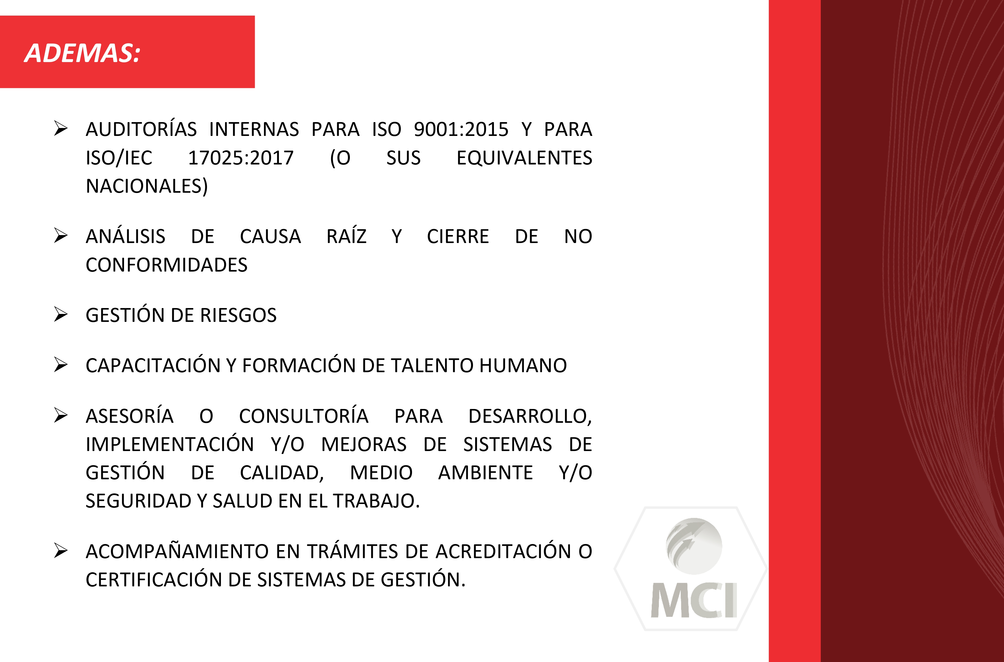 Servicios Adicionales de Capacitación